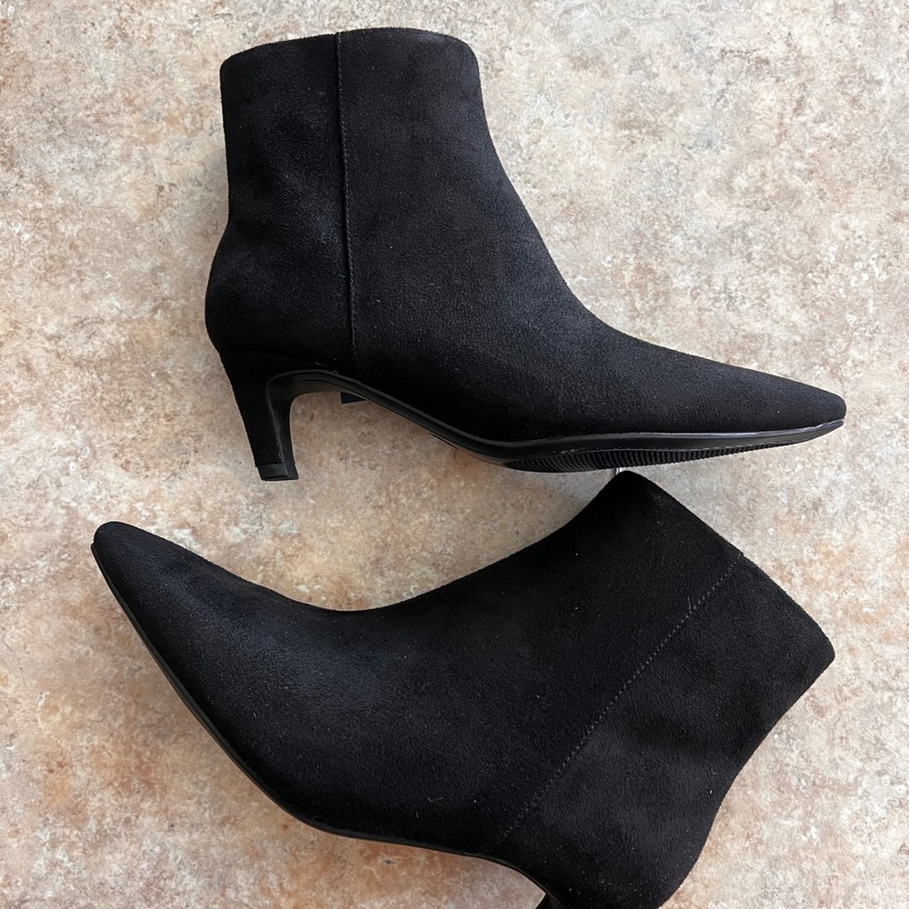 a new day Black Ankle Boots with Kitten Heel